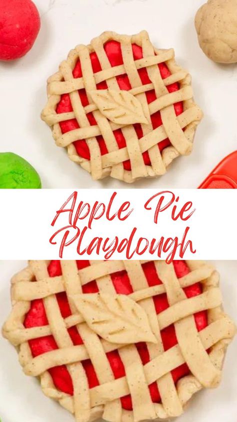 How to Make Apple Pie Scented Playdough: Unleash your inner baker and artist with our step-by-step guide on how to make scented apple pie playdough. This homemade recipe is easy to follow and guarantees a sensory experience like no other. Dive into the world of creativity with this aromatic delight! Apple Pie Playdough, Play Dough Invitation, Scented Playdough, Pie Craft, Cooked Playdough, Salt Dough Recipe, Homemade Playdough Recipe, Homemade Apple Pie, How To Make Pie