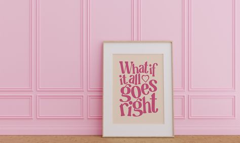 What If It All Goes Right, Phrase Positive, Poster Aesthetic Room, Etsy Poster, Teens Room, Japanese Minimalist, Retro Illustrations, Retro Quotes, Minimalist Retro