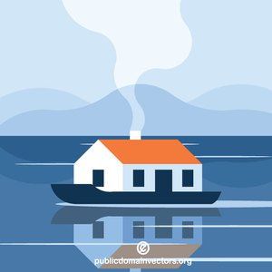 PublicDomainVectors.org-Floating house Floating In Water, Floating House, Free Clipart, Floating, Vector Images, Vector Free, Lake, Clip Art, How To Plan