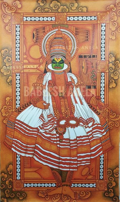 Indian Paintings Traditional, Kerala Painting, Village Indian, Folk Art Paintings, Indian Traditional Paintings, Mural Art Design, Kerala Mural Painting, Indian Painting, Tanjore Painting