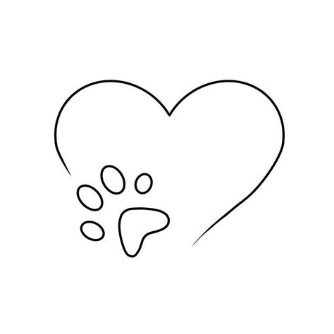 Paws Heart Tattoo, Heart And Dog Paw Tattoo, Heart With Paw Print Tattoo, Heart And Paw Tattoo, Heart Paw Print Tattoo, Paw Print Heart Tattoo, Tattoo Dog Paw, Paw Tattoo Ideas, Paw Print Drawing