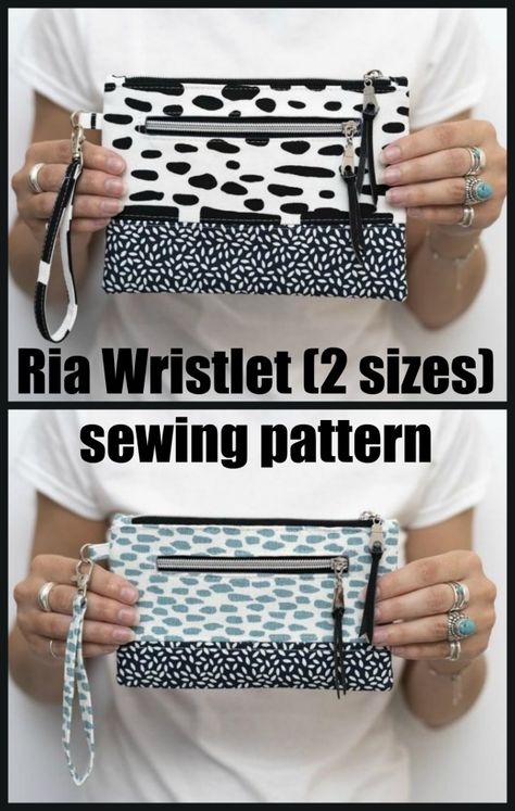 Wristlet Diy, Cross Body Bag Pattern Free, Diy Clutch Bag, Diy Pouch No Zipper, Wristlet Patterns, Clutch Bag Pattern, Cross Body Bag Pattern, Purse Sewing Patterns, Bag Sewing Pattern