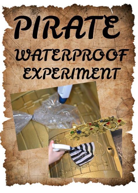 Protect the pirate coins - waterproofing activity #scienceforkids #piratescience #waterproofexperiments Pirate Science, Early Years Science, Pirate Maths, Steam Activities For Kids, Pirate Week, Summer School Ideas, Easy Stem, Mathematics Activities, Pirate Coins