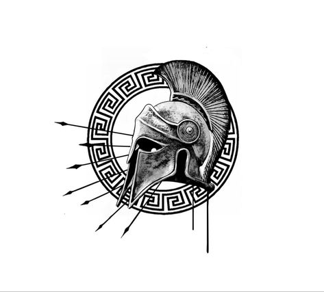 Made on Procreate. Idea taken from a tattoo design from the internet Spartan Tattoo Stencil, Roman Helmet Tattoo, Spartan Helmet Tattoo, Sparta Tattoo, Roman Tattoo, Roman Helmet, Helmet Tattoo, A Tattoo Design, Spartan Tattoo