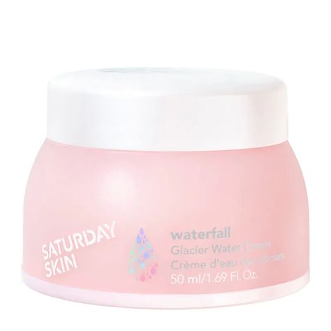 Discover Saturday Skin Waterfall Glacier Water Cream, a next-generation water cream that envelopes skin in hydration to reveal a brighter, more supple appearance. This gel-cream is rich in minerals... Saturday Skincare, Care Routine Aesthetic, Skin Care Routine Aesthetic, Pokemon A, Saturday Skin, Natural Face Cream, Skincare Moisturizer, Beauty Haul, Routine Aesthetic