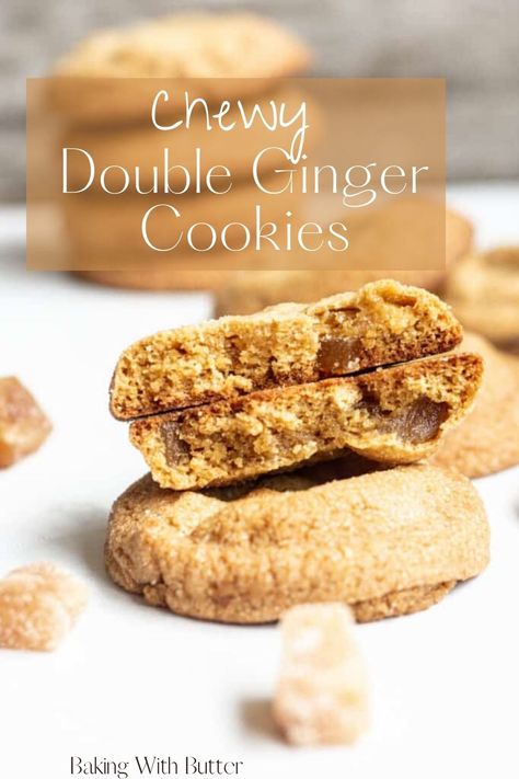 Crystalized Ginger Recipe, Ginger Cookie Recipes, Crystallized Ginger, Chewy Gingerbread Cookies, Classic Cookies Recipes, Ginger Nut, Candied Ginger, Food Matters, Gingerbread Cake