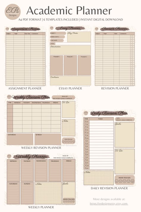 Digital/Printable Academic Planner - Coffee | Weekly Printable Planner By  Candice Bentley planne... todolistplanner #ramadanplanner2024 #plannerpeace #mentalhealthplanner💢 Student Daily Planner Aesthetic, Study Planners For Students, Academic Planner Aesthetic, Student Daily Planner Template, Academic Planner Ideas, Assignment Aesthetic, Aesthetic Daily Planner Template, Daily Planner For Students, Aesthetic Mochi