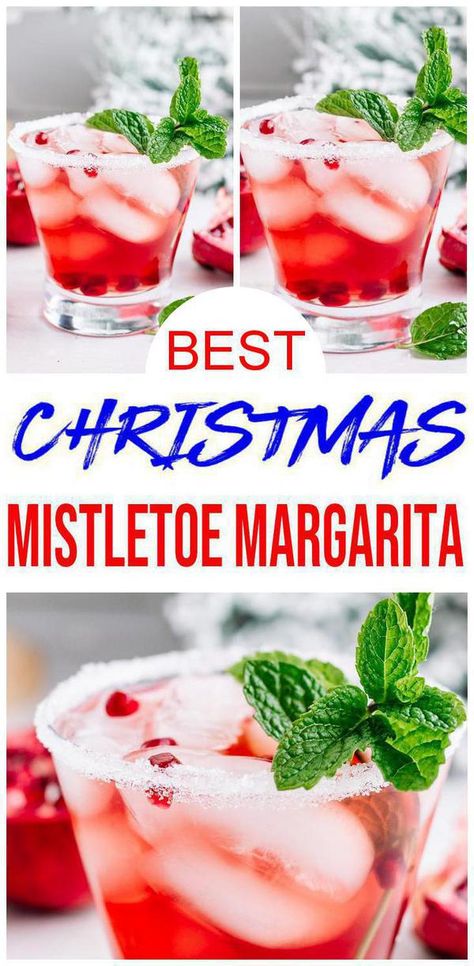 Christmas Margarita Recipe, Mistletoe Margarita, Holiday Margaritas, Peppermint Cocktail, Christmas Margarita, Christmas Alcohol, Peppermint Vodka, Christmas Cocktails Easy, Christmas Drinks Alcohol Recipes