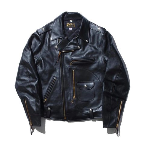 The Real McCoys Buco J-24 Black Men's Leather Jackets, Motorbike Jackets, Custom Recipe, Motorcycle Jackets, Riders Jacket, Leather Jacket Outfits, Black Clutch, Vintage Models, Leather Jacket Black