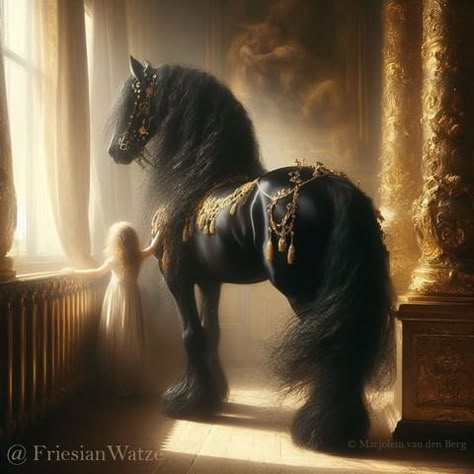 Black Horse Fantasy Art, Horse Artwork Paintings, Huge Horse, Black Pegasus, Horses Beautiful, Blurry Pics, Magical Horses, Beautiful Horse Pictures, Fantasy Horses