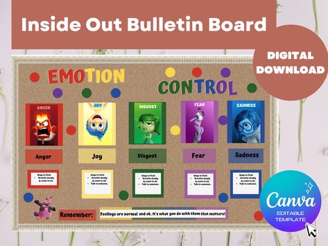 EDITABLE Inside Out Bulletin Board Teacher Classroom Social Emotional Learning SEL College Office RA Bulletin Board Res Life - Etsy Inside Out Bulletin Board, School Counseling Bulletin Boards, Counseling Bulletin Boards, Ra Bulletins, Bulletin Boards Classroom Decor, Teacher Bulletin Boards, Ra Bulletin Boards, College Office, Counselor Office