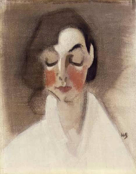 #54 Rosy-Cheeked Girl http://bricolage-julier.blogspot.com Helene Schjerfbeck, A Woman, Red, White