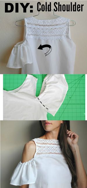 Trash To Couture: All About Sleeves: How to add the "cold shoulder" All About Sleeves, Umgestaltete Shirts, Robe Diy, Trash To Couture, Diy Fashion Trends, Diy Clothes Refashion, Dresses Diy, Diy Clothes Videos, Trendy Sewing