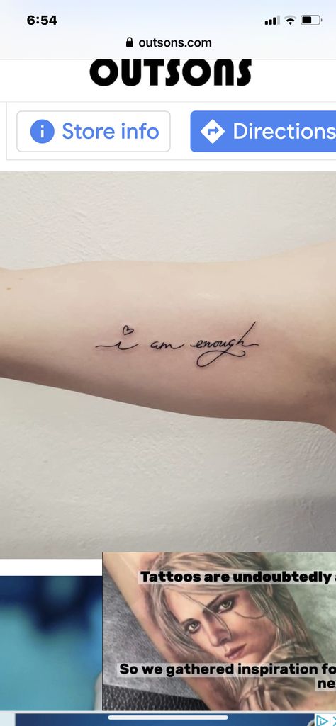 I'm Enough Tattoo, Im Enough Tattoo, I Am Enough Tattoo, Meaningful Word Tattoos, Enough Tattoo, Tiny Wrist Tattoos, Couple Tattoos Unique, Tattoos Unique