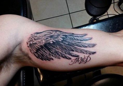 Male With Bicep Tattoo Wings Bicep Tattoo Ideas, Bicep Tattoos, Bicep Tattoo Men, Tattoo Removal Cost, Inner Arm Tattoos, Inner Bicep Tattoo, Bamboo Tattoo, Inner Arm Tattoo, Upper Arm Tattoos