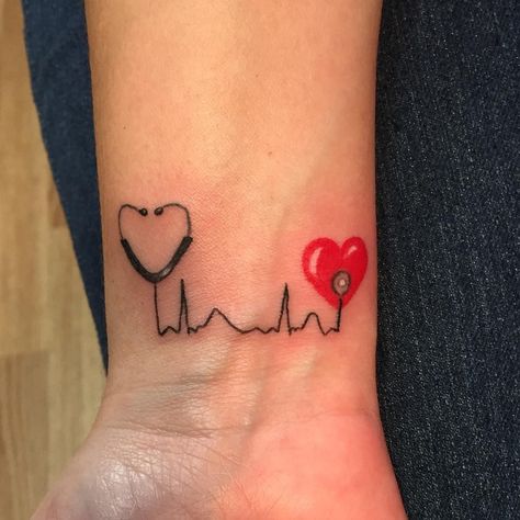 19 Nurse #tattoos That Are Both Badass and Sweet Nursing Tattoo, Nursing Tattoos, Nurse Tattoo Ideas, Doctor Tattoo, Tattoos Black Women, Medical Tattoo, Nurse Tattoo, Unusual Design, Small Tattoo