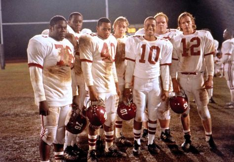 "Remember The Titans" movie still, 2000.  L to R: Earl C. Poitier, Wood Harris, Donald Faison, Ryan Gosling, David Jefferson, Jr., Ethan Suplee, Kip Pardue. Remember The Titans Movie, Sports Quote, Valentines Movies, Football Movies, Inspirational Sports Quotes, Remember The Titans, Disney Quizzes, The Titans, Academy Award Winners