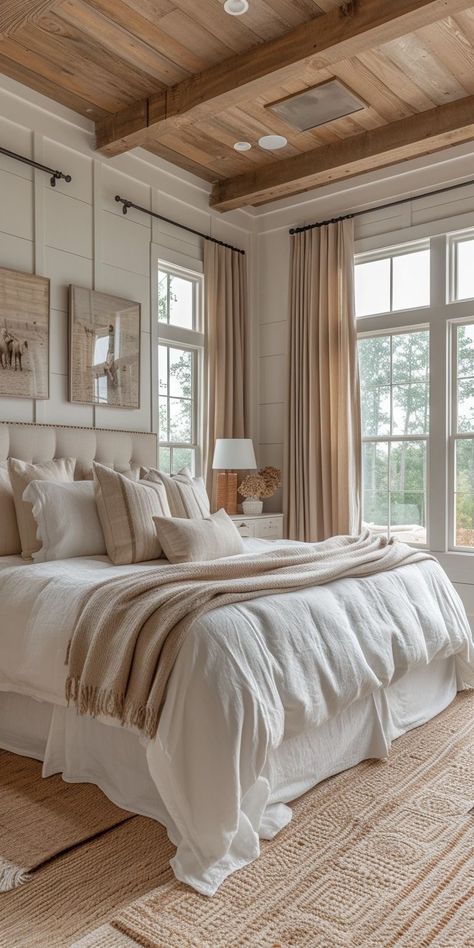 Modern Luxury Bedroom, White Bed, Bedroom Decor Cozy, Cottage Bedroom, Dream House Interior, Master Bedrooms Decor, Beautiful Bedrooms, Design Case, Luxurious Bedrooms