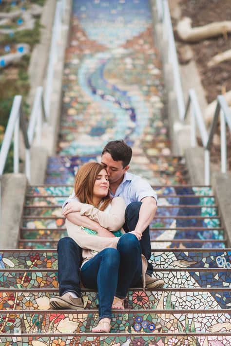 Couple Pose Stairs, Couples On Stairs, Stair Engagement Photos, Couple Stair Poses, Mother Daughter Photography Poses, Mother Daughter Photography, Couple Engagement Pictures, Engagement Pictures Poses, Couple Photoshoot Poses