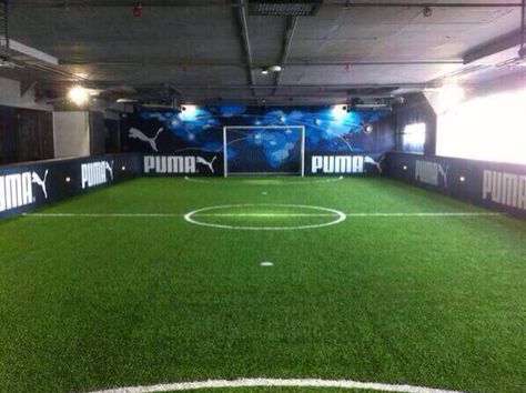 Football pitch Indoor Soccer Field, Soccer Room, Football Rooms, Dream Home Gym, Basement Gym, Basement Living Rooms, Football Pitch, Grammar Mistakes, X Male Reader