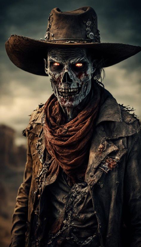 Wild West Zombie, Cowboy Scarecrow, Cowboy Zombie, Zombie Cowboy, Wallpaper Zombie, Evil West, Evil Gnome, Cowboy Character Design, Ghost Cowboy