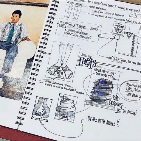 Modern Notoriety on Twitter: "Shawn Stussy's sketchbook from 1994 https://t.co/1makjOd3zC" / Twitter Garment Sketches, Templates Drawing, I Did Something Bad, Notebook Sketches, Bad Drawings, Apparel Design Inspiration, Fashion Figure Drawing, Design Streetwear, Clothing Sketches