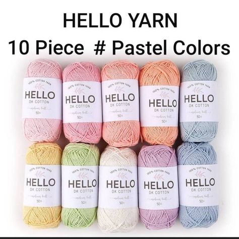 "Hello Dk Cotton Punch and Amigurumi Yarn set, Pastel Color Yarn Set" Punch Needle Yarn, Tricotin Long, Amigurumi Yarn, Modern Embroidery Kit, Cross Stitch Hoop, Punch Needle Kits, Framed Cross Stitch, Kawaii Crochet, Hand Embroidery Kit