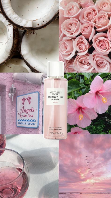 Victoria's Secret Aesthetic, Victoria Secrets Coconut, Cocoa Puffs, Rose Aesthetic, Rosé Aesthetic, Summer Wines, Mood Board Inspiration, Aesthetic Pastel Wallpaper, Sweet Fragrances