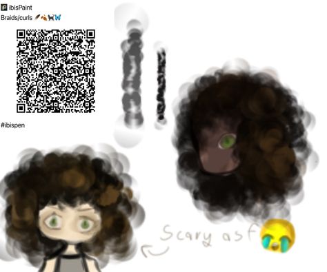 IbisPaint Brush QR code for big and beautiful curls 😻 Ibis Paint Brushes Curly Hair, Curls Ibis Paint Brush, Curls Brush Ibispaint, Curly Hair Ibis Paint Code, Curly Hair Pen Ibis Paint, Curly Hair Brush Ibis Paint, Ibid Paint Qr Code Brush Lineart, Code Brush, Ibispaintx Brushes