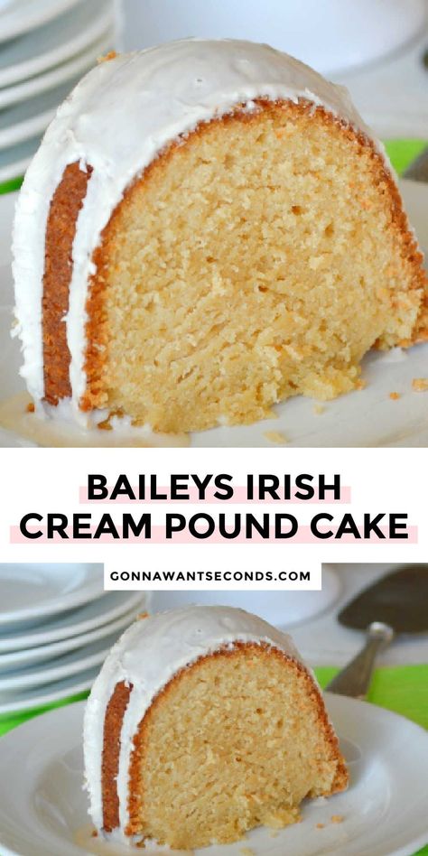 *NEW* For a wonderfully rich dense sweet treat, you must try my Baileys Irish Cream Pound Cake. It has a mild Irish Cream flavor topped with an unforgettable glaze. #baileysirishcreamcake #poundcake Loaf Cakes Recipes, Baileys Irish Cream Cake, Irish Cream Recipes, Irish Cake, Irish Cream Cake, Baileys Irish Cream Recipes, Baileys Cake, Irish Cream Recipe, Baileys Recipes