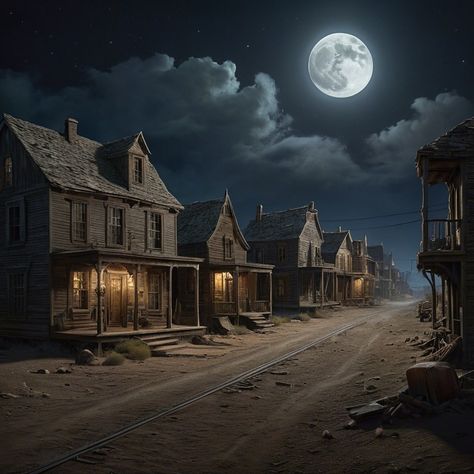 Ghost Background For Editing, Ghost Town Aesthetic, Storyboard Reference, Ghost Background, Facts About Halloween, Fantasy Locations, Background For Editing, Town Aesthetic, Afrofuturism Art