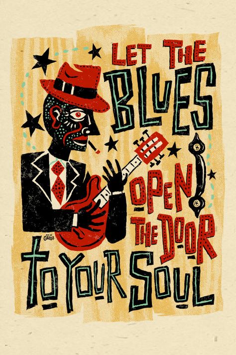 Speakin' the Blues: Awesome Blues Art! Arte Jazz, Art Musical, Foto Transfer, Jazz Poster, Delta Blues, Blues Festival, Blues Artists, Art Ancien, Blue Poster