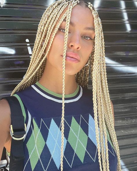 Latest Hair Braids, Blonde Afro, Hype Hair, Afro Braids, Blonde Box Braids, Color Rubio, Rave Hair, Big Box Braids Hairstyles, Goddess Braids Hairstyles