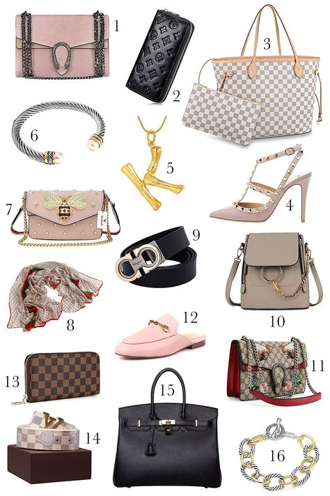 Best Designer Look-Alikes: Part Two | Diary of a Debutante Look Alikes, Mac Velvet Teddy, Designer Belts For Women, Best Amazon Buys, Alphabet Necklace, Cheap Purses, Louis Vuitton Wallet Zippy, Gold And Silver Bracelets, Gift Inspo