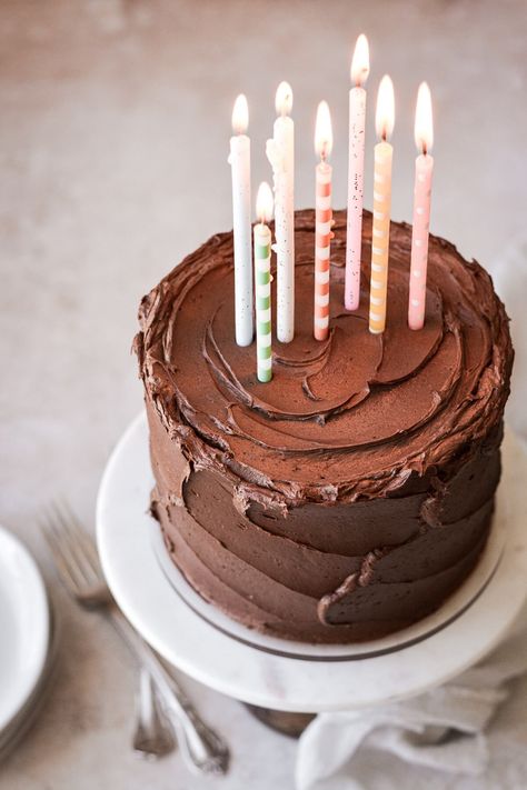 High Altitude Yellow Butter Birthday Cake with Chocolate Buttercream - Curly Girl Kitchen Birthday Cake With Chocolate, Yellow Birthday Cake, Cake With Chocolate Frosting, The Best Chocolate Cake, The Food Charlatan, Yellow Birthday, White Cakes, Food Charlatan, Leftover Cake