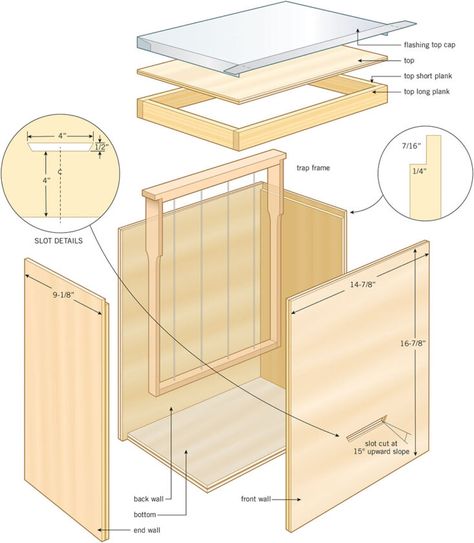 DIY Layens Bee Trap - Grit | Rural American Know-How Apiary Beekeeping, Bee Keeping Hives, Bee Trap, Bee Traps, All About Bees, Bee Hive Plans, Raising Bees, Wild Bees, Firewood Logs