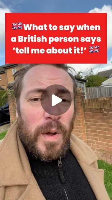 Roy | British English Teacher 🇬🇧 on Instagram: "📍Did you know this one? What to say when a British person says ‘tell me about it’. This has been one of my most requested lessons. What the British say vs what they actually mean 🇬🇧🔍 
🔶
Are you ready to improve your English fluency? Every day I teach English pronunciation in a British RP accent. I love helping people learn English, so if you want a lesson on anything, let me know. 

Perfect your British pronunciation on your way to English fluency! 🗣️📈 🌍💬 #englishlearning #learnenglish #learningenglish #britishenglish #englishpronunciation #pronunciation #learn_english #britishpronunciation #learnenglishdaily #ingles #inglesbritanico #ielts #inglês #englishrightnow #britishpronunciation #inglese #englishspeaking #englishteacher #en British Pronunciation, British Person, English Fluency, Teach English, British English, Improve Your English, What To Say, English Teacher, Say What