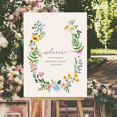 Wildflower Wedding Decorations, Wildflower Themed Wedding, Wedding Foam Board, Wildflower Wedding Theme, Neutral Watercolor, Future Dreams, Board Inspiration, Wedding Vision, Wedding 2025