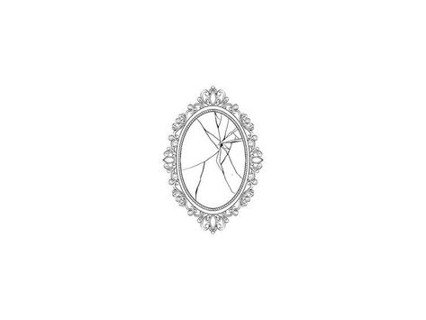 Dainty Mirror Tattoo, Mirror Tattoo Minimalist, Tiny Mirror Tattoo, Oval Tattoo Ideas, Mirror Tattoo Simple, Mirror In The Sky Tattoo, Heart Mirror Tattoo, Cracked Mirror Tattoo, Shattered Mirror Tattoo