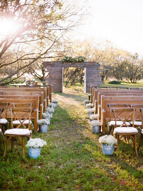 15 Ideas to Steal From These Rustic Wedding Aisles | TheKnot.com #weddingdecorationsonabudget Wedding Aisle Decorations Outdoor, Wedding Aisle Outdoor, Aisle Decorations, Wedding Isles, Rustic Wedding Ceremony, Wedding Decorations On A Budget, Yosemite Wedding, Wedding Aisle Decorations, Wedding Inside