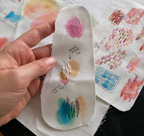 Watercolor Embroidery, Embroidery Workshop, Textile Art Embroidery, Abstract Embroidery, Watercolor Fabric, Embroidery Book, Hand Embroidery Art, Hand Embroidery Stitches, Embroidery Craft