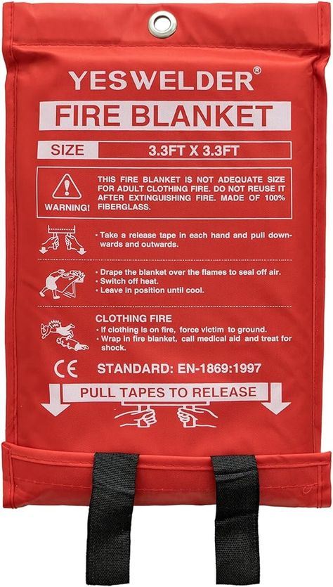 Amazon.com: YESWELDER Fire Blanket emergency for home and kitchen, fire extinguisher for the House，Fiberglass Fire Flame Retardant Blanket for people，Heat Insulation,1 Pack : Tools & Home Improvement Fire Blanket Emergency, Thick Blanket, Flame Retardant, Fire Extinguisher, Insulation, Home Improvement