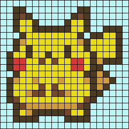 Alpha pattern #152701 20x20 Pixel Art Grid, Pokémon Pixel Art Grid, Pokemon Pixel Art Pattern, 20x20 Pixel Art, Perler Bead Pikachu, Cute Small Pixel Art, Alpha Pattern Ponyo, Calcifer Alpha Pattern, Pixel Art Pikachu