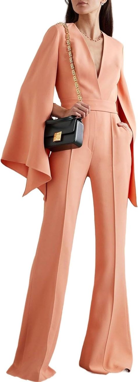 Amazon.com: UOOZEE Women's 2023 Jumpsuits Casual Dressy One Piece Outfits V Neck Flare Sleeve Long Pants Romper : Clothing, Shoes & Jewelry Elevator Pitch, Romper Long Pants, Wedding Clothing, Pink Jumpsuit, One Piece Outfit, Long Sleeve Jumpsuit, Casual Jumpsuit, Dressy Casual, Elie Saab