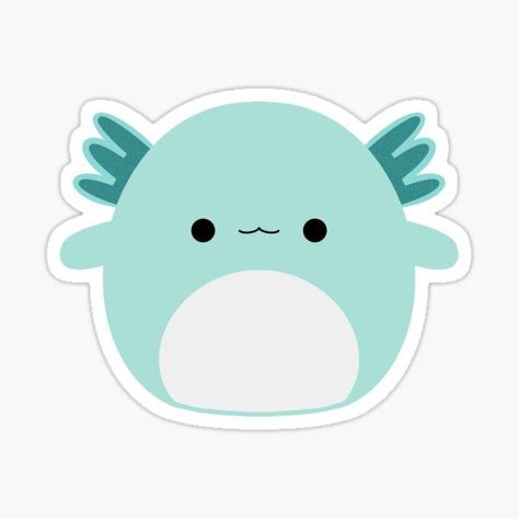 Squishmallow Art, Lunchbox Doodles, Blue Axolotl, Squish Mellow, Hello Sticker, Stickers Ideas, Typographic Logo Design, Homemade Stickers, Journal Diy