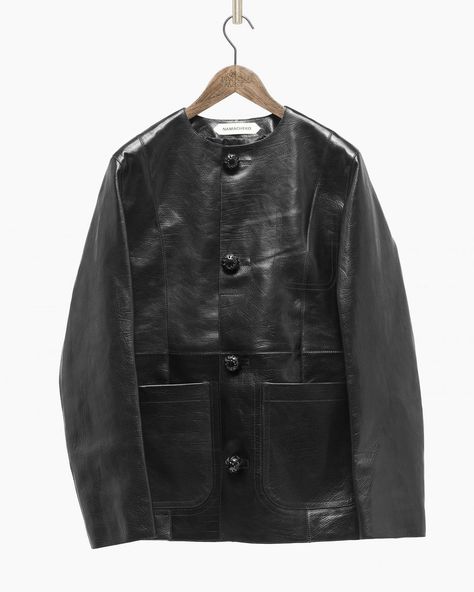 NAMACHEKO | Leather jacket from Autumn Winter 2023 @thebrokenarm | Instagram 2023 Leather Jacket, Leather Jacket Details, Autumn Winter 2023, Winter 23, Ann Demeulemeester, Leather Jacket Black, Winter 2023, Rick Owens, Aesthetic Clothes