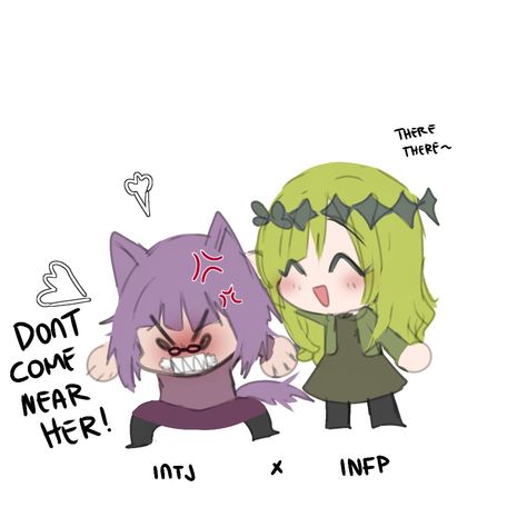 Infp Intj Relationship Fanart, Intj X Infp Love, Infp X Intj Fanart, Infp Intj Relationship, Infp X Intj, Infp Fanart, Mbti Ships, Infp Relationships, Infp Personality Type