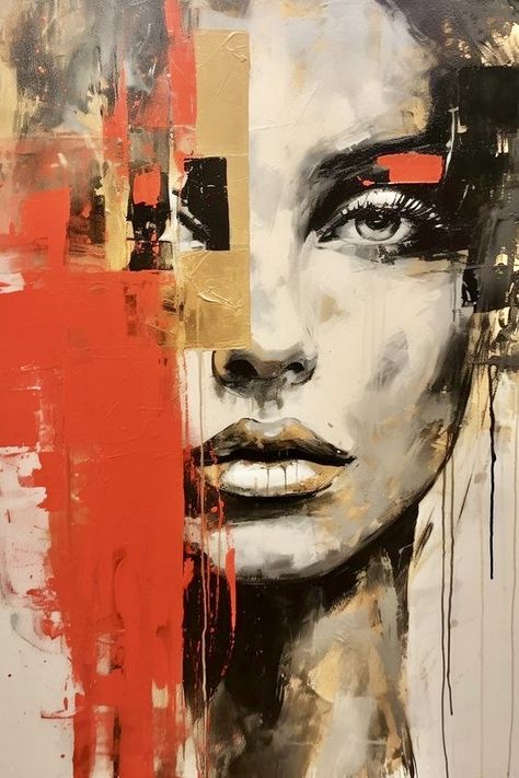 Abstract Realism, Abstract Face Art Acrylics, Painting Faces Acrylic Abstract, Abstract Painting Woman Face, Abstract Face Oil Painting, Woman Face Painting Abstract, Abstract Face Art, Animal Portraits Art, Figurative Artists