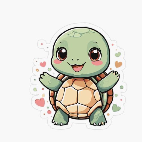 Turtle Sticker, Tiny Turtle, Phone Stickers, Sticker Collection, Printable Stickers, Aesthetic Art, Cute Stickers, Sticker Design, For Sale