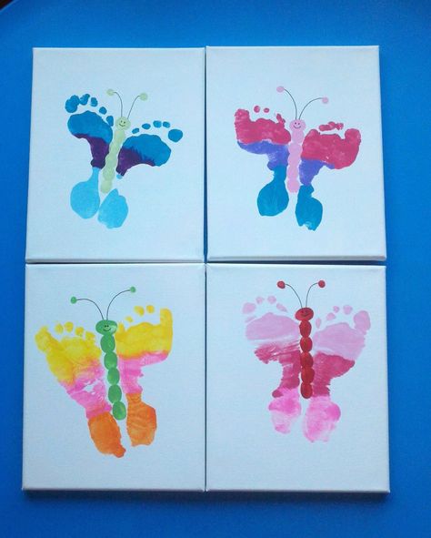 Preschool Mothers Day, Spring Preschool, Butterfly Canvas, Handprint Crafts, Handprint Art, Mothers Day Gifts, Mom Day, Childrens Crafts, Mothers Day Crafts